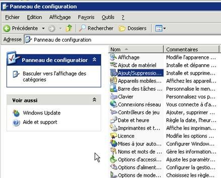 Panneau de configuration